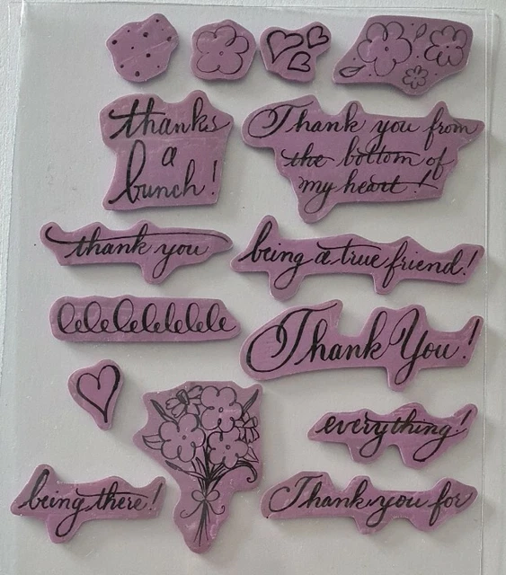 Rubber Words Sentiment Stamp Set. Vgc Craft Cardmaking