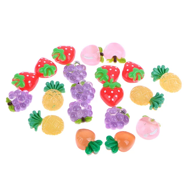 20pcs süße Obstharz Ananas Patch Zauber für DIY -Making -Ohrringe TelefonhülleEN