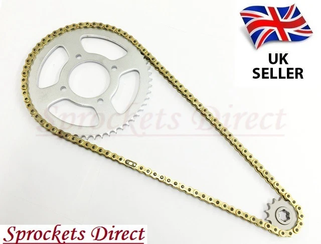 thumbnail interactive-video image 1 of Gold X-Ring Chain And Sprocket Kit For Suzuki GSF650 Bandit K5 K6 (2005-2009) 530 Chain 112L 1 of 1