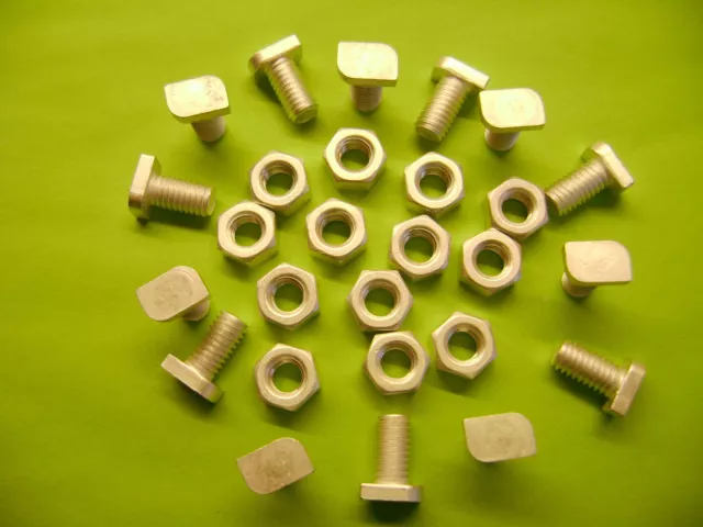 10 TO 100  ALUMINIUM GREENHOUSE CROPPED HEAD 11MM BOLTS+ NUTS(see also our clips
