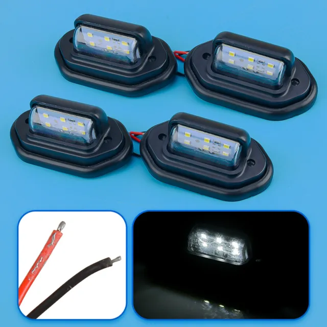 4pcs 6LED Car Number License Plate Light Lamp for Truck Tail Lamp Universal