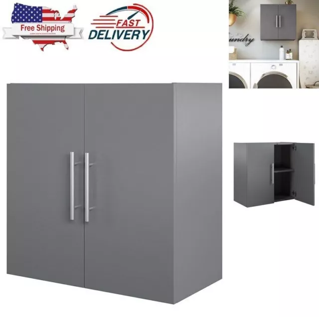 24" Garage Storage Wall Cabinet Tool Shelf Adjustable Bathroom Cupboard W/ Door