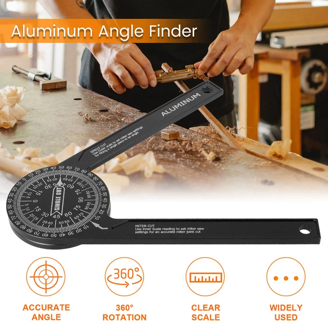 Miter Saw Protractor Aluminum Alloy Angle Finder Level Meter Goniometer begjX