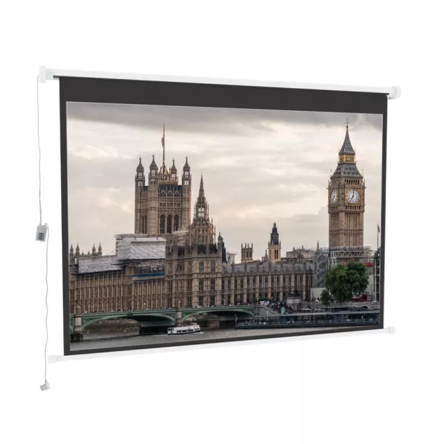 Electric Motorized Projector Screen 16:9 4:3 HD/3D w/ Remote Control Home Cinema