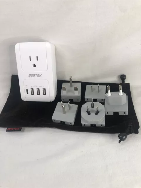 BESTEK Universal Travel Adapter Converters Kits Dual 2.4A USB Port Wall Charger