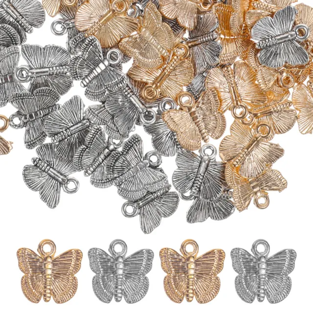 100 Pcs Schmetterling-Anhänger Legierung Baby Goldene Geburtstagsdekoration