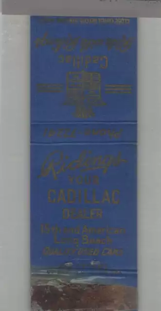 Matchbook Cover - Vintage Cadillac Dealer - Ridings Cadillac Long Beach, CA