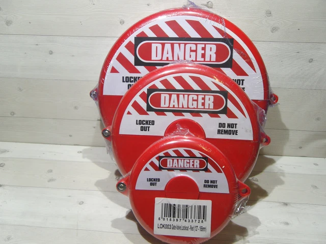SAFETY ROTATING GATE Valve Lockout Tagout Padlock LOTO 127mm to 355mm £ ...