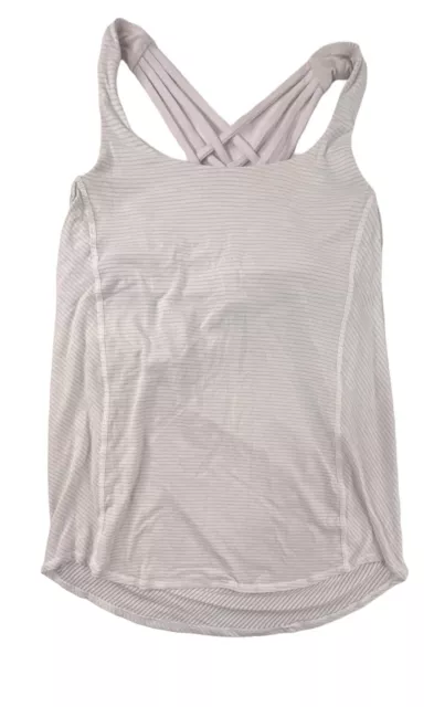 Lululemon Free To Be Wild Build in Bra White Tank Top sz 6 Neutral Blush *read*
