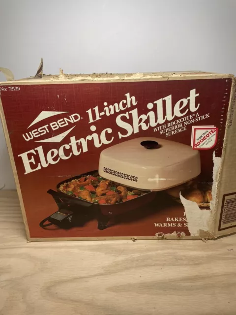 IMMERSIBLE Vintage WEST BEND Electric Skillet Oblong Complete With