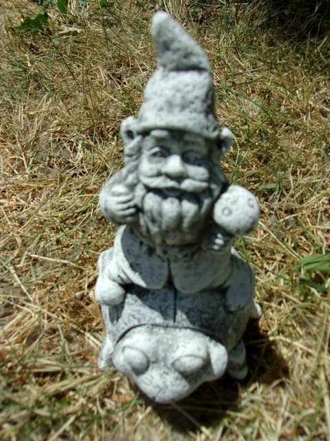 Latex gnome mold elf on ladybug plaster concrete mould  4"L x  6"H  x 4"W