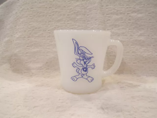 Fire-King Nestle Quik Chocolate Milk Flavoring Rabbit Advertising Coffee Mug