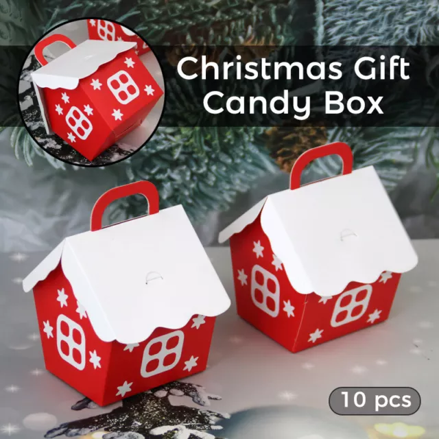 10/20/30pcs Christmas house candy Boxes Sweets Favour Bags Xmas wedding Gift box