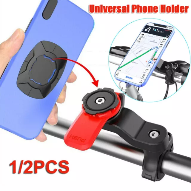 1/2x Universal Motorcycle Bike Bicycle Phone Holder Mount Release Phone Bracket