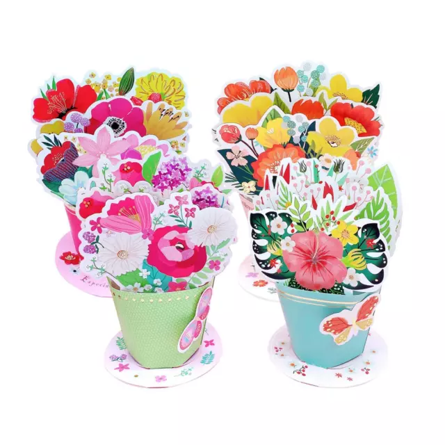 Geschenkkarte zum Muttertag, Blumenstrauß, Popup-Karte, elegantes Ornament,