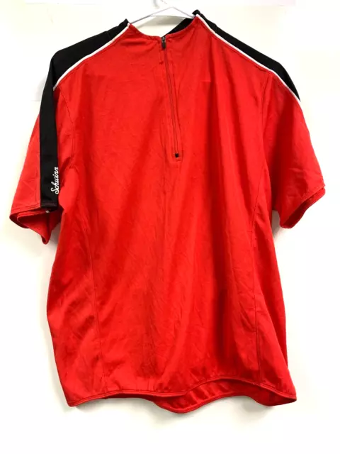 Schwinn Mens Red 1/3 Zip Short Sleeve Cycling Jersey - Size L