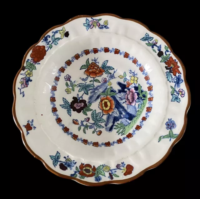 Booths Silicon China Set Pompadour England Old Plate Hand Painted around 1890 3