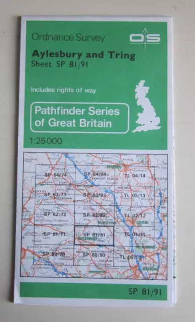 Aylesbury & Tring  -  Ordnance Survey Pathfinder Map ,  Sheet Sp 81/91   (10)