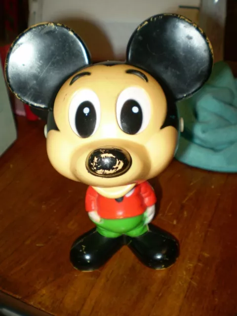 Vintage Mickey Mouse 1976 Hong Kong Mattel Walt Disney Wind Up Toy Plastic