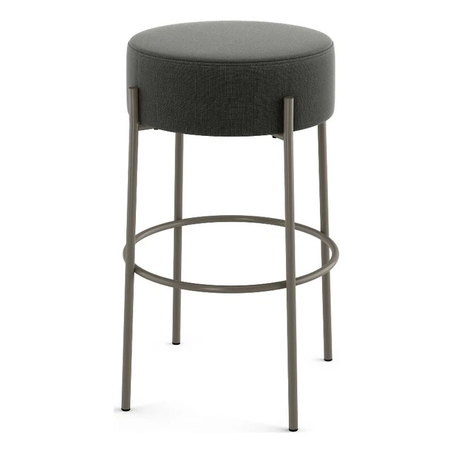 Amisco Clovis 30 In. Bar Stool - Charcoal Grey Polyester / Grey Metal