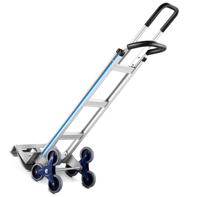 Costway 2 In 1 Folding Hand Truck Stair Climber Hand Truck Aluminum Cart Dolly
