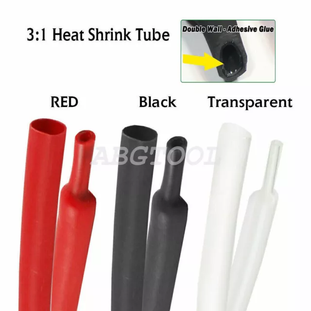 3:1 Heat Shrink Tube Shrink Wrap Dual Wall Glue Line Cable Sleeving Marine Grade 3