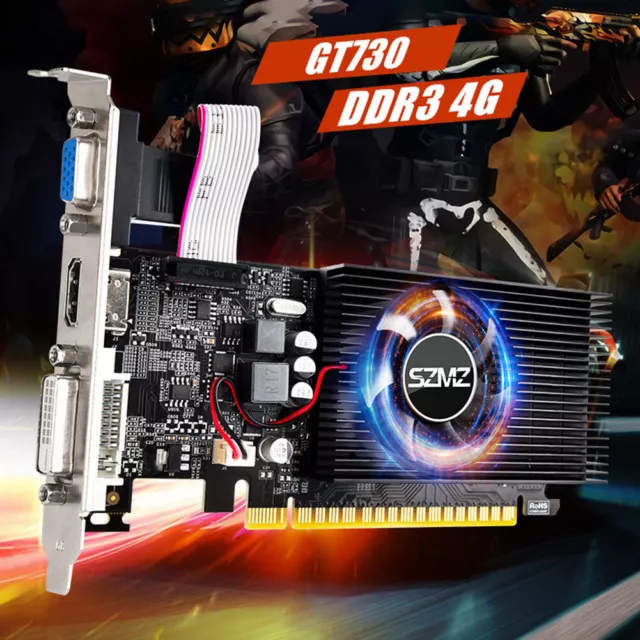 GT730 4GB DDR3 128Bit Graphics Card with Cooling Fan Gaming Graphics Card for PC