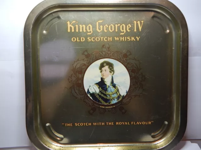 Vintage King George IV Old Scotch Whisky 35 cm x 35 cm by Reginald Corfield Ltd