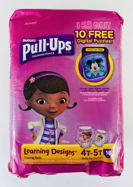 Huggies Pull-Ups Jumbo Training Pants Doc McStuffins Disney 4T-5T - 18 Count