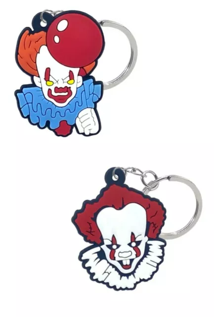 IT Clown Pennywise Horror movie Set of 2 PVC Keyring Key Chain Bag Tag 141