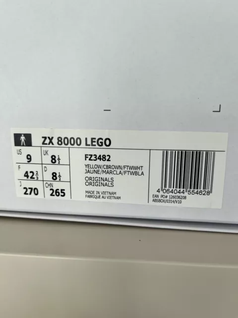 Lego Adidas ZX 8000 NEU OVP Gr. D 42 2/3 US 9 UK 8,5 12
