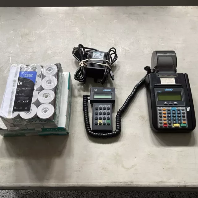 Hypercom Model T7Plus Credit Card Machine With Lots Of Extras