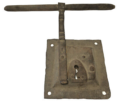 Antique Gothic Heavy Cast Iron & Etched Iron Pull Door Handle Circa 1800s? Decor