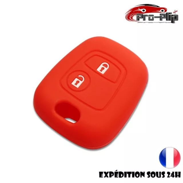 Housse SILICONE pour CLE PEUGEOT 106 206 306...ROUGE ETUI de protection COQUE TE