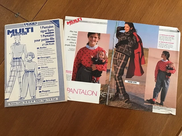Lot De 9 Patrons De Poupée Modes Et Travaux - 1996, Originaux, Vintage, France