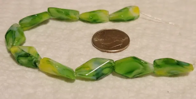 F361 16mm pressed glass twisted diamond beads. will combine to save on shipping