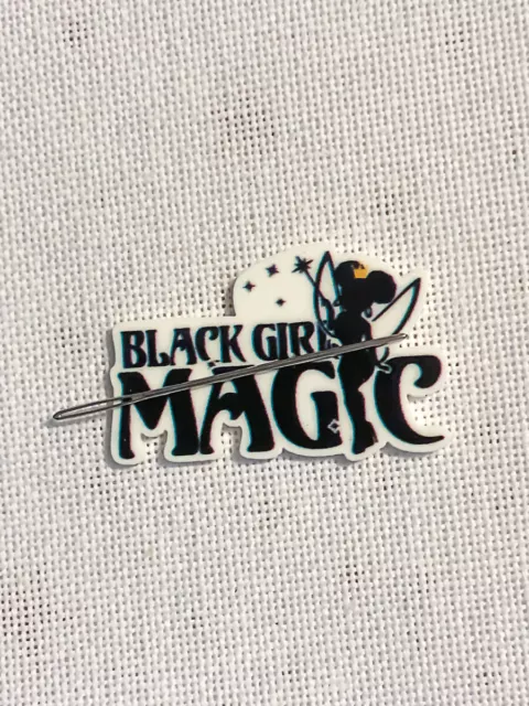 Black Girl Magic needle minder, Needle Keeper, Corner Cover fridge magnet