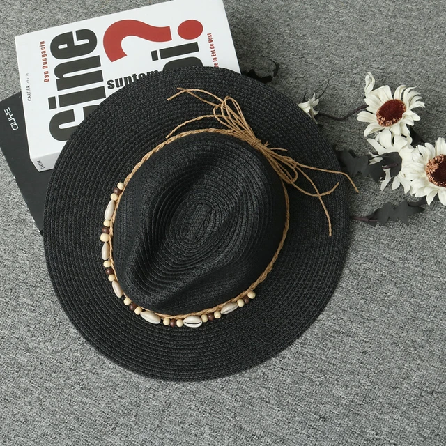 Cappello da sole di paglia donna tesa grande stile britannico Miss donna