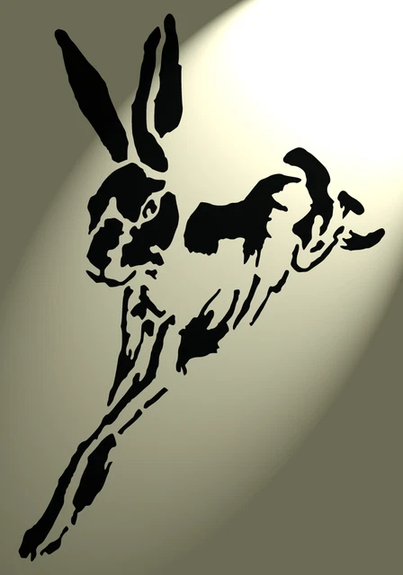Shabby Chic plantilla Hare 2 tamaños A4 rústico conejo