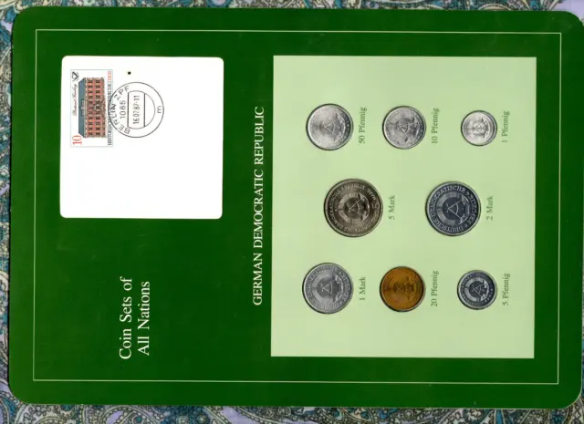 Coin sets of all nations East Germany all 1979 UNC 5 pf, 5 Mark 1980 1 Mark 1981