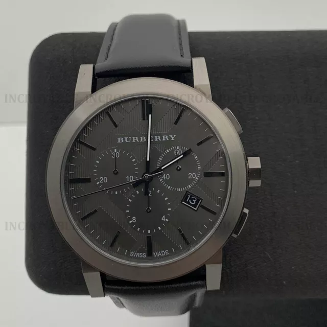 Nouveau Burberry BU9364 Montre Homme Chronographe Quartz Quartz Cuir