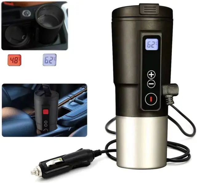 Smart Temperature Control Travel Coffee Mug Electric heated Travel Black 01