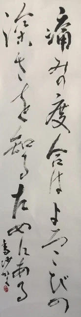 E0139 Japanese Hanging Scroll KAKEJIKU Vintage Hand Paint Paper Calligraphy