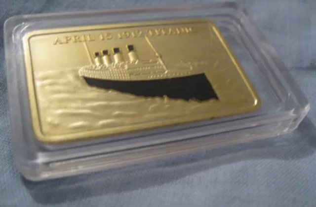 RMS TITANIC Gold Bar Ingot Ship Disaster April 15th  1912 London- New York UK