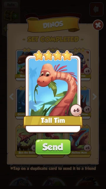 CARD COIN MASTER Tall Tim Rare Card From Dinos Set 0.99 - PicClick UK