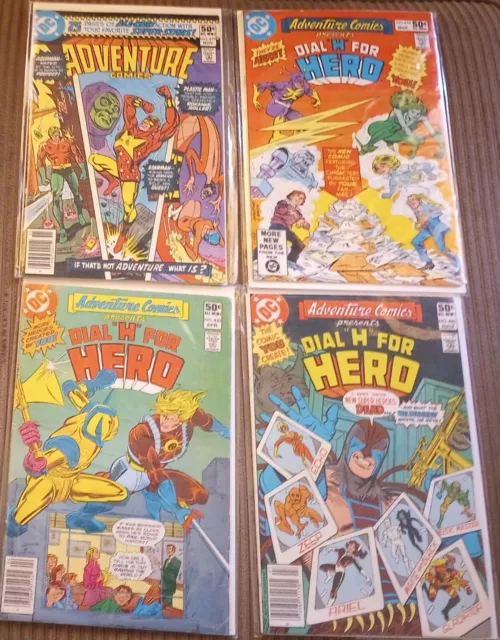 DC Adventure Comics #477 479 480 483 Lot Dial H For Hero Plastic Man Aquaman