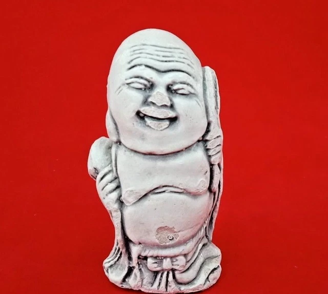 Vintage Ancien Chalkware Plâtre De Paris (Pop) Laughing Bouddha Figurine/Statue