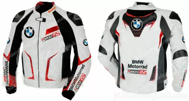 BMW Mens Motorbike Biker Leather Jacket MOTOGP Racing Motorcycle Leather Jackets