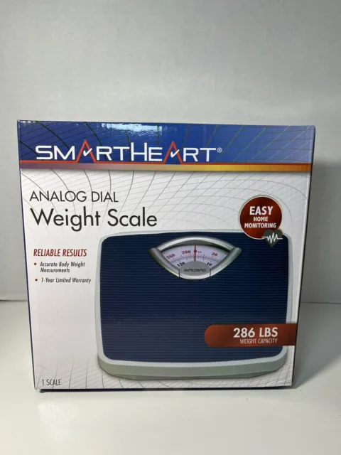 Escala analógica Smart Heart nuevo en caja - límite de 286 lb - modelo 19-112 azul