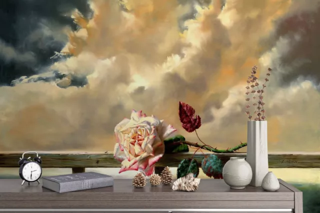 3D Oil Painting Floral Sky Wallpaper Wall Mural Removable Self-adhesive 263
